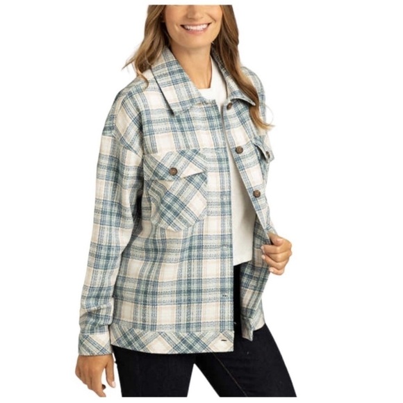 Jackets & Blazers - Boston Traders Women’s Shacket Buttoned Down Shirt Top Sz XL